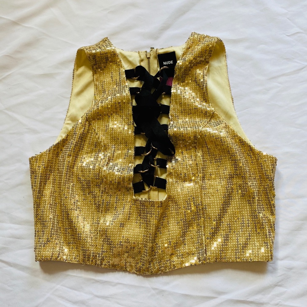 Gold Sleeveless Sexy Top